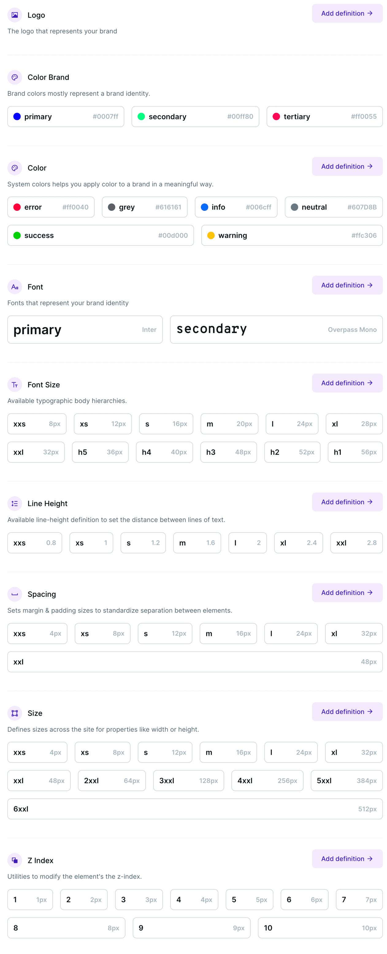 Brand Management Dashboard with branding options